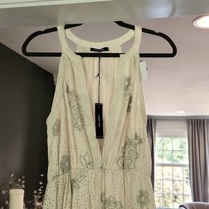 Love Sam eyelet beaded cotton midi dress